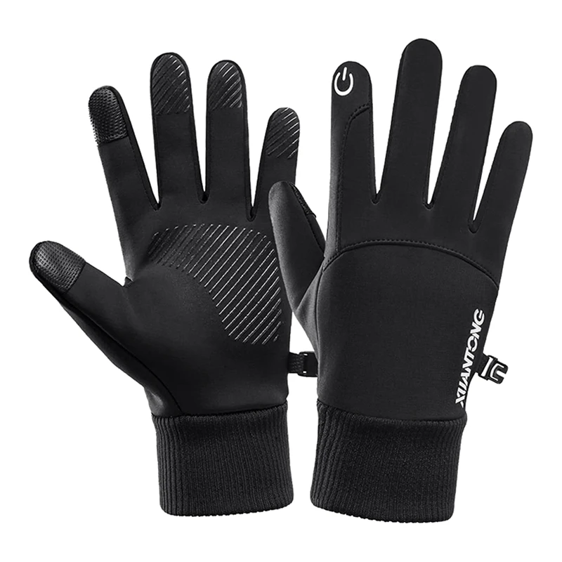 

Теплые зимние Утепленные бархатные перчатки для езды на велосипеде и мотоцикле, водонепроницаемые хлопковые перчатки