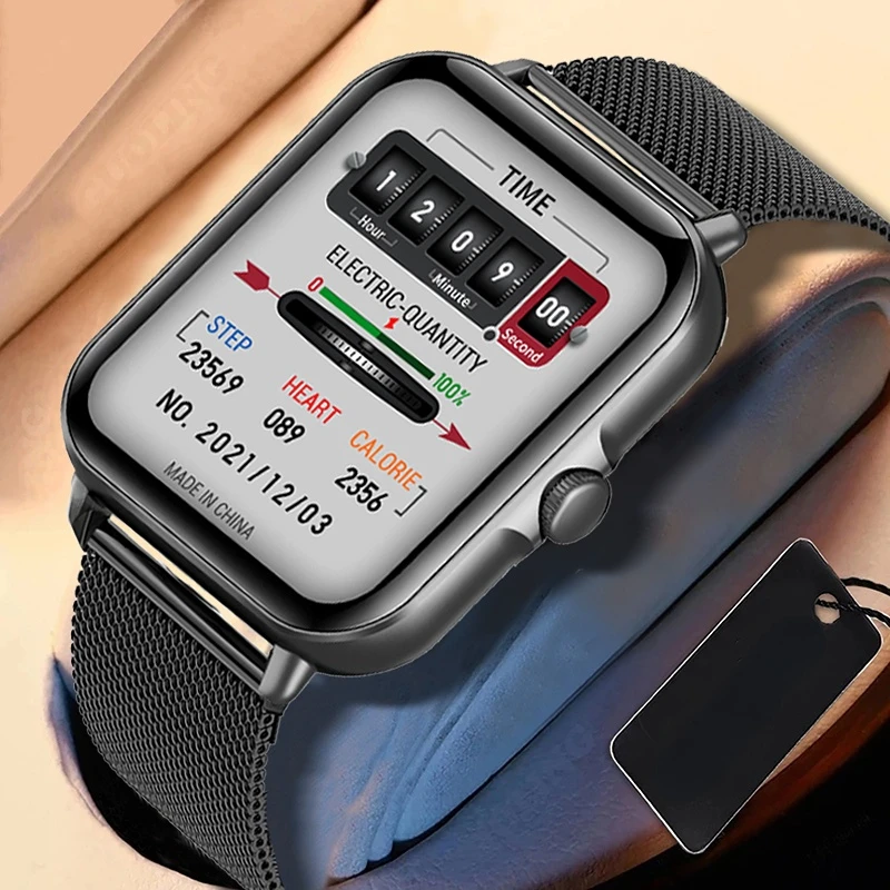 

2022 New Bluetooth Answer Call Smart Watch Men Full Touch Dial Call Fitness Tracker IP67 Waterproof Smartwatch men women +Box