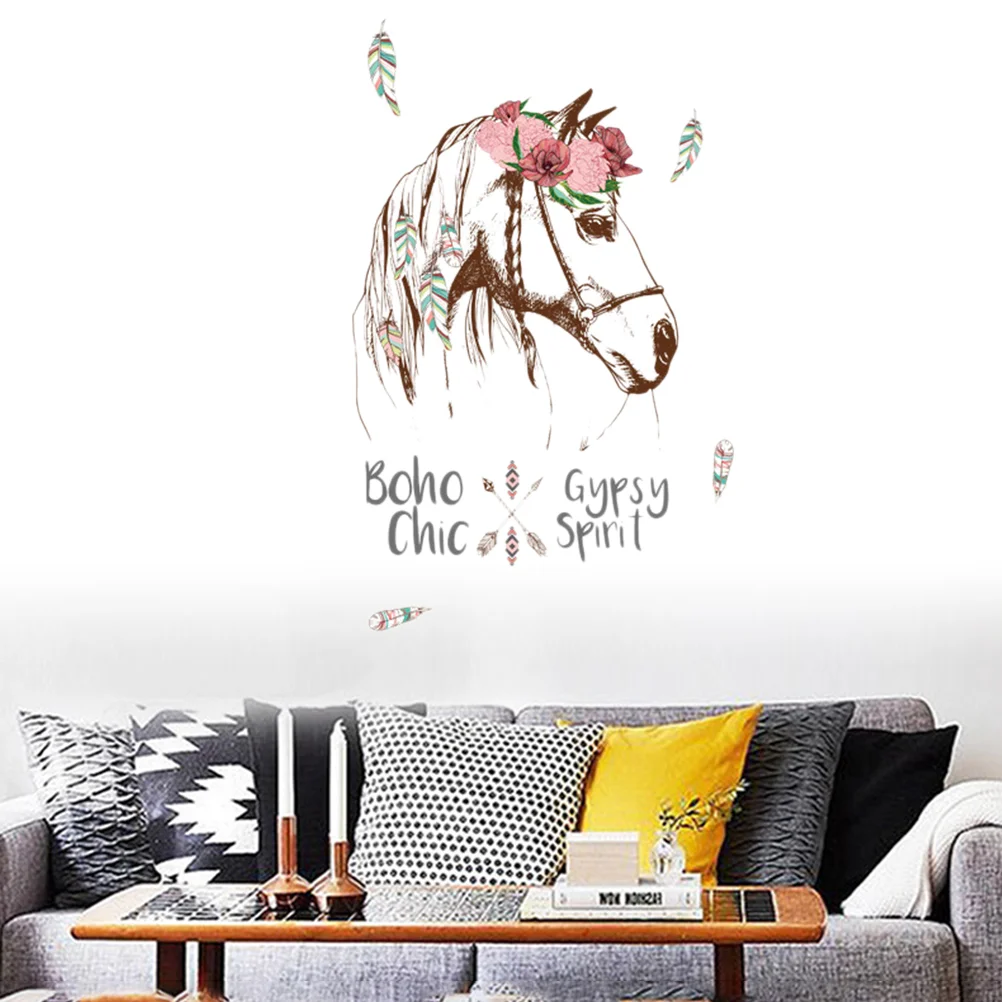 

Horse Wall Sticker Bohemia Chic Home Decor Animals Gypsy Wall Decal