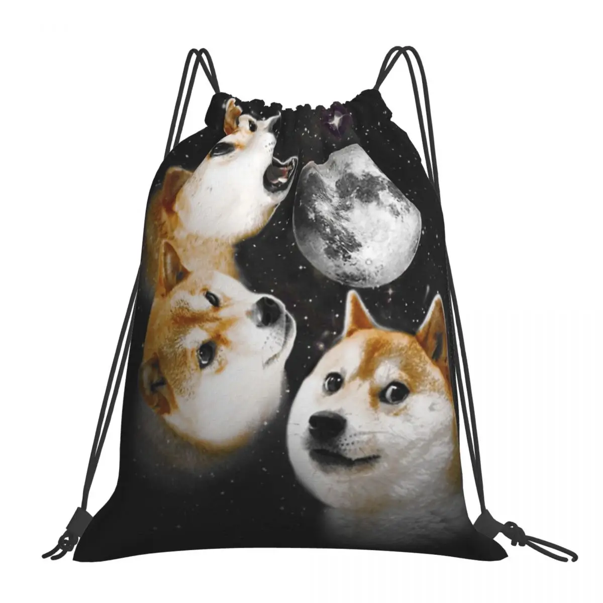 

Рюкзак на шнурке Three Doge Moon для мужчин, школьный ранец, сумка для хранения