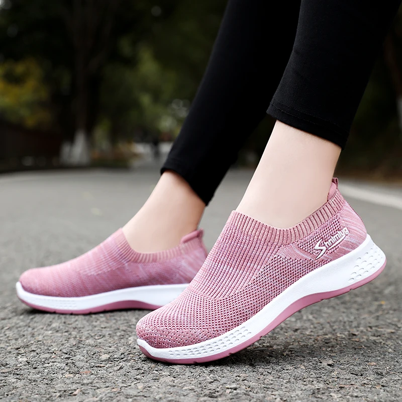 

Summer Women Mesh Shoes Breathable Lady Sneakers Slip On Outdoor Flats Female Beach Shoes Sandals Loafer Shoes Zapatos De Muje