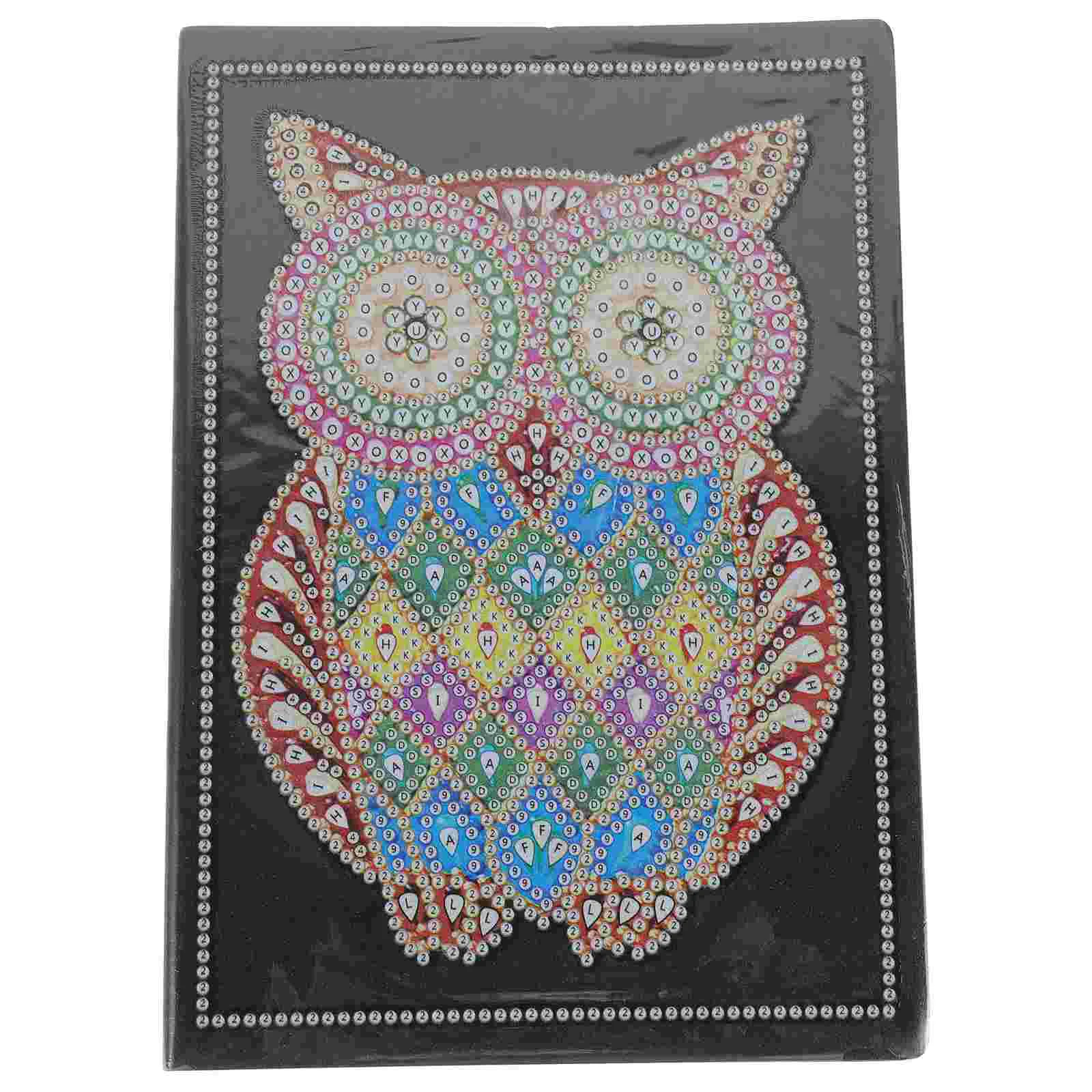 

Decorative Owl Cover Notebook Diamond Drawings Manual Novelty Rhinestones Painting Notepad Diamonds Pads