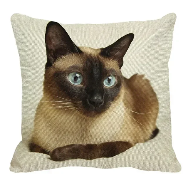 

Декоративная наволочка XUNYU сиамский кот полиэстер/хлопок 45x45 см