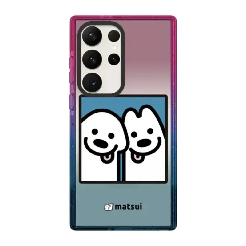 Cute Dog Acrylic Protective Case for Samsung Galaxy S22U S23U S24 Ultra S24+ Plus Shell with MagSafe