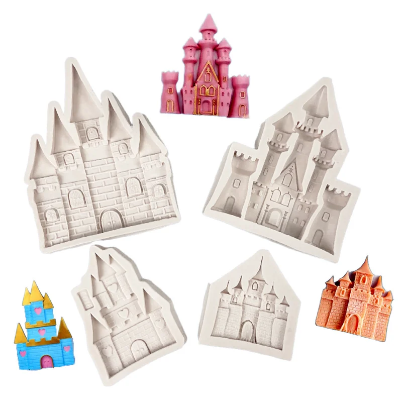 

Castle Silicone Mold Food Grade Chocolate Cake Decoration Mold DIY Clay Resin Mold Cute Silicone Castle Mold Cake Tool