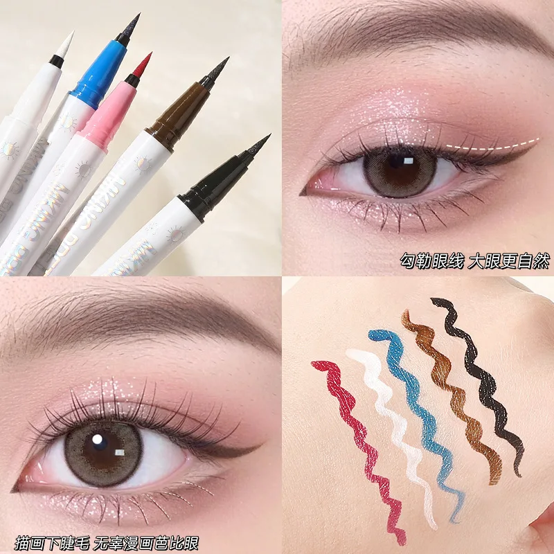 Яркие цвета и стойкий износ с красивой подводкой для глаз от пота MKING в тонком наконечнике