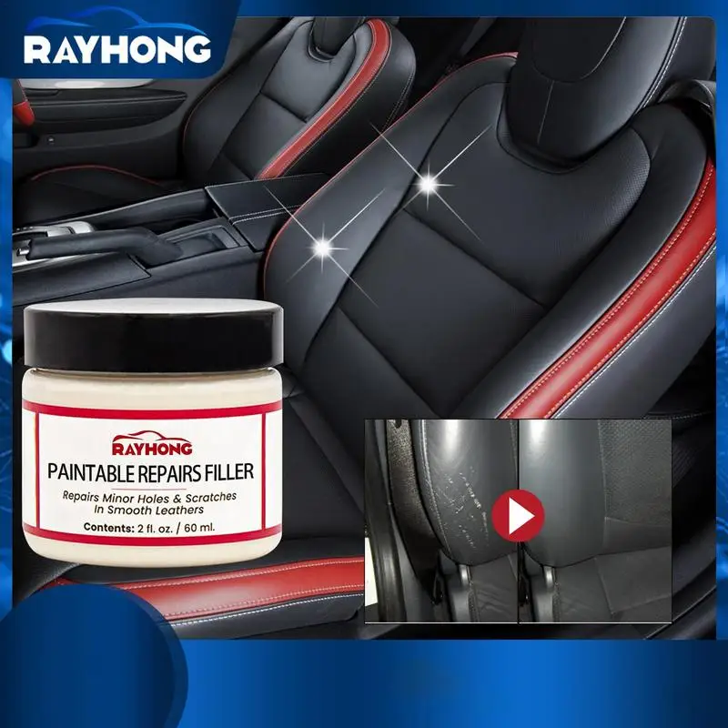 

60ml Leather Filling Paste Natural Leather Filler Repair Compound Leather Restoration Cream For Car Seat Scratch Repair Sofa