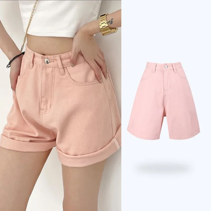 GUUZYUVIZ Summer Versatile Loose High Waist Denim Shorts Women Cotton