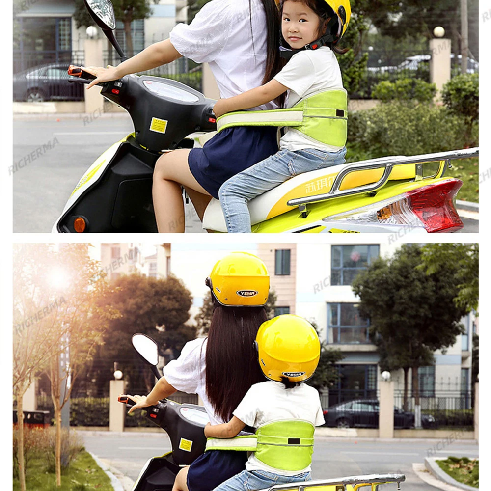 Richerma Мотоцикл Регулируемый ремень безопасности прочный мотоцикл для детей