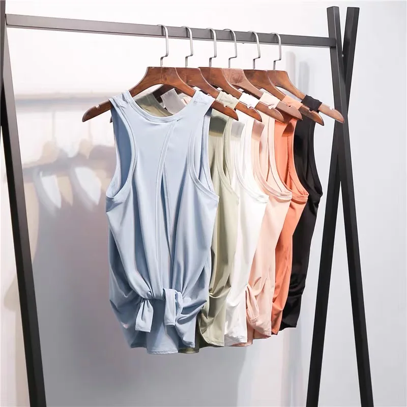 Женская спортивная блузка с ремешком на спине для бега фитнеса