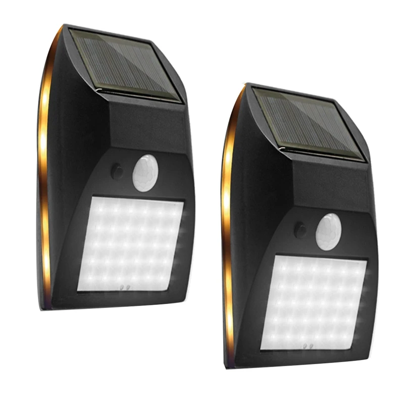

Solar Fence Lights, 2 Pack Solar Garden Wall Lights Outdoor, Solar Powered Lights Waterproof Wall Lamp With Light Sensor