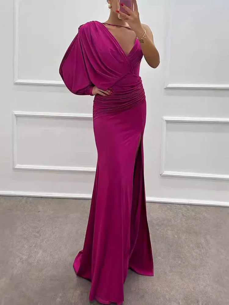 Женское банкетное платье с разрезом элегантное привлекательное вечернее