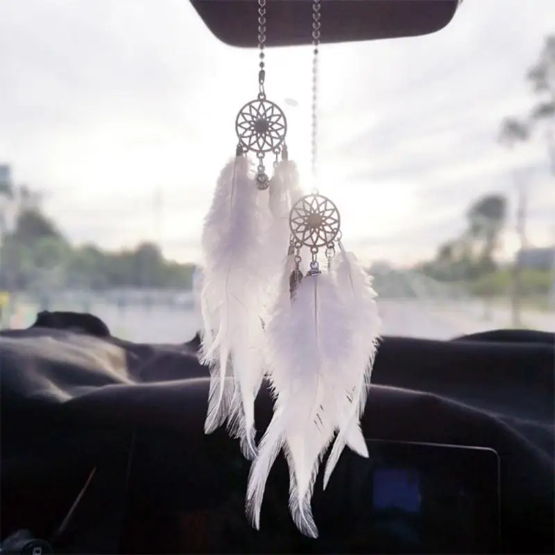

Dream Catcher Car Pendant For Girls Feather Rearview Mirror Hanging Pendant Home Decor Car Ornament Car Interior Accessories