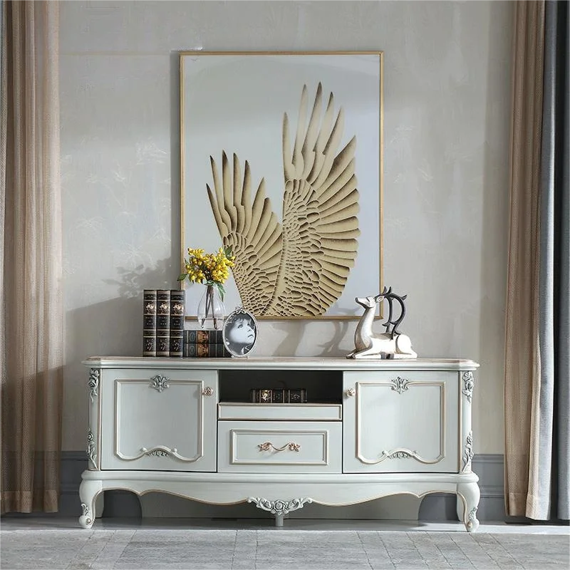 Шкаф для телевизора дворцовый во французском европейском стиле из массива