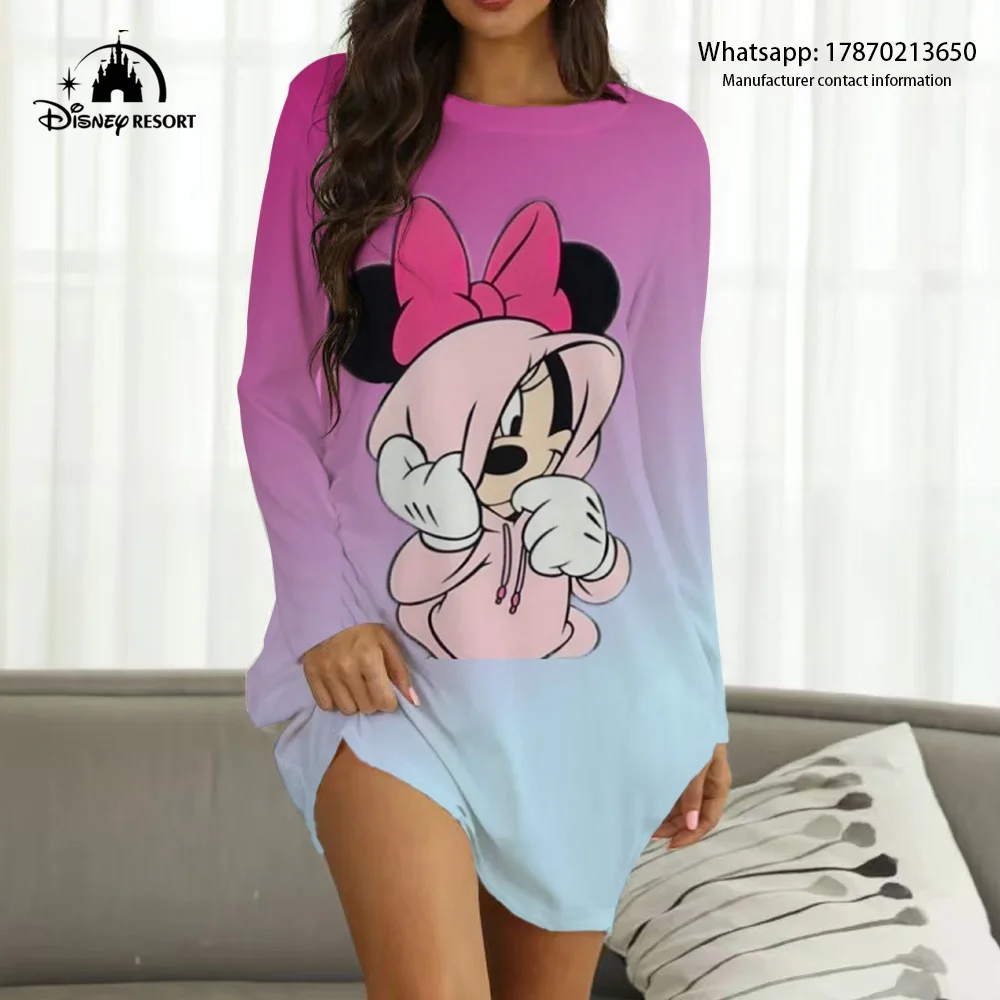 

Новинка, бренд Disney, аниме Микки и Минни, принт, Рождество, осень, женское сексуальное вечернее Клубное платье, женская одежда в стиле бохо Y2K