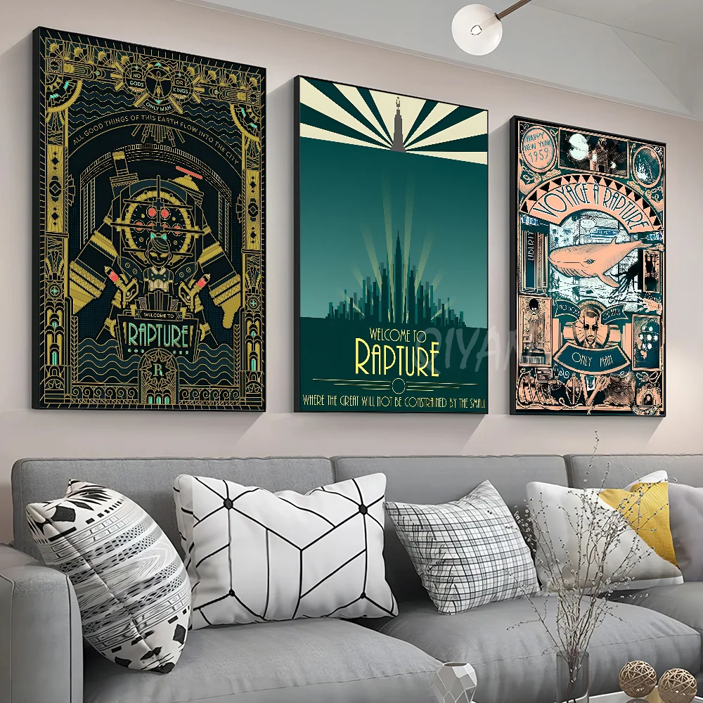 Bioshock Rapture плакат для видеоигр настенное искусство домашний декор комнаты