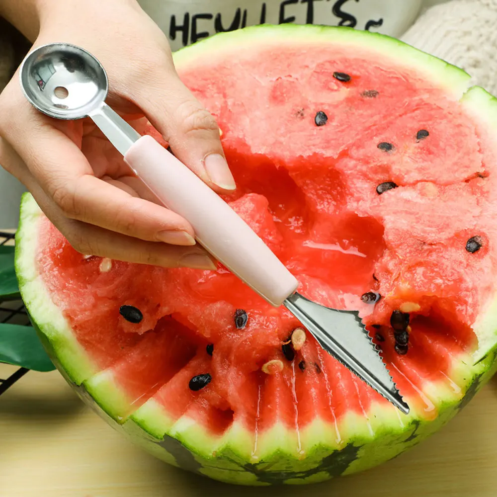 

1Pc Fruit Platter Carving Knife Melon Spoon Ice Cream Dig Scoop Watermelon Kitchen Cold Dishes Gadgets Slicer Tools Food Cutter