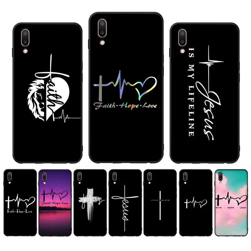 

Faith Christian Religious Jesus text art Phone Case for Vivo Y91C Y11 17 19 17 67 81 Oppo A9 2020 Realme c3