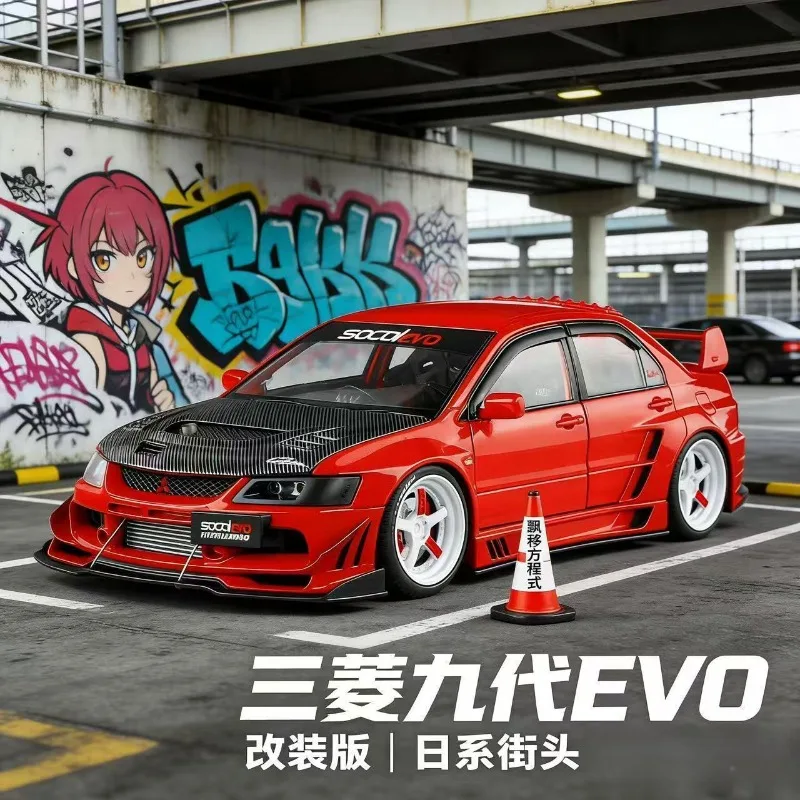 Фото Модель автомобиля Mitsubishi EVO 9 (1:24) из сплава, с открывающимися капотом и багажником, имитацией интерьера, функцией отката колес, для демонстрации, подарок №1