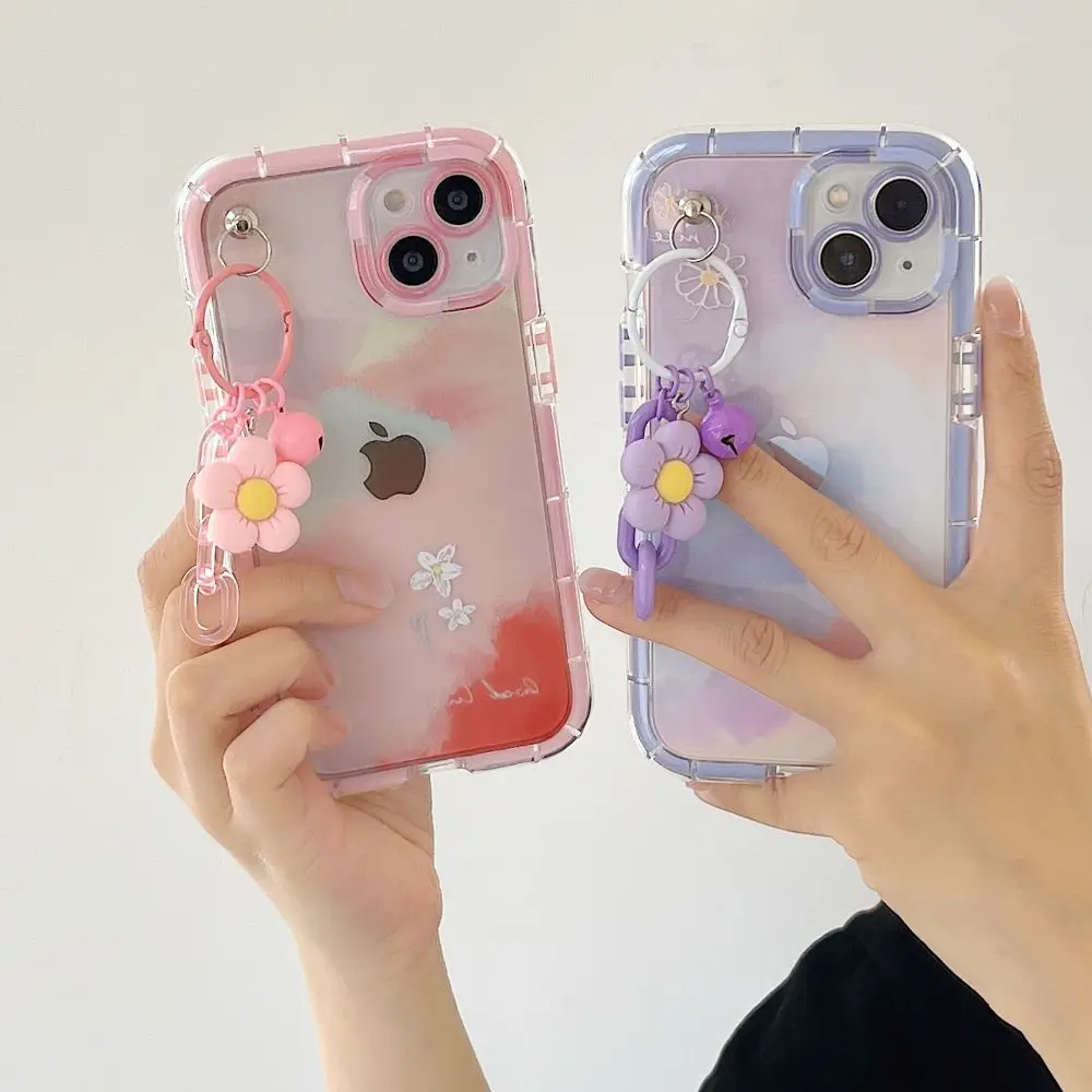 

For case iphone 14 pro max Korea Colorful ornamen Flower Phone Cases For iPhone 11 13 Pro Max XS XR Soft Bumper Cover Shell