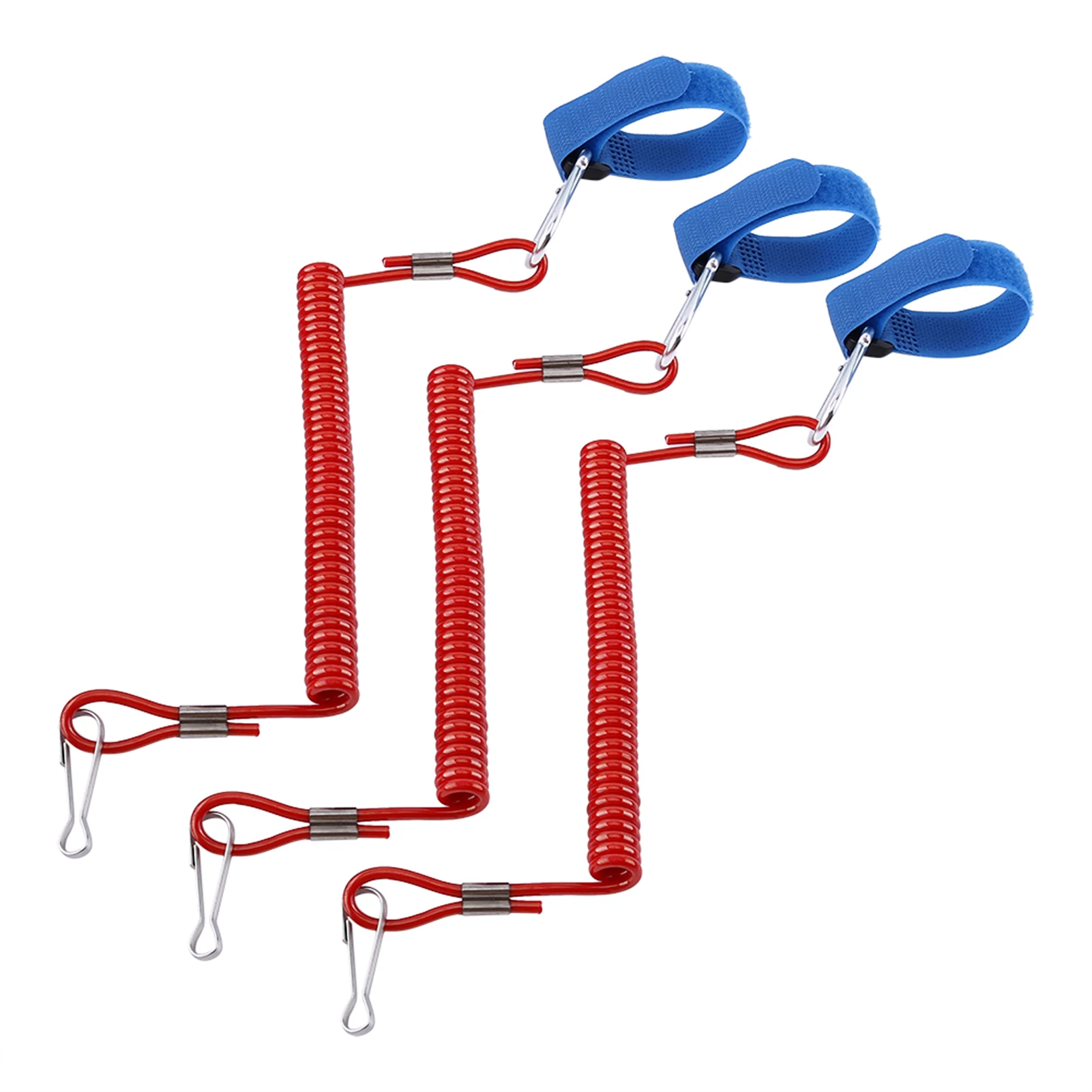 

3pcs/bag Coiled Paddle Leash Swivel Surf Leash For Kayak Canoe Raft Boat