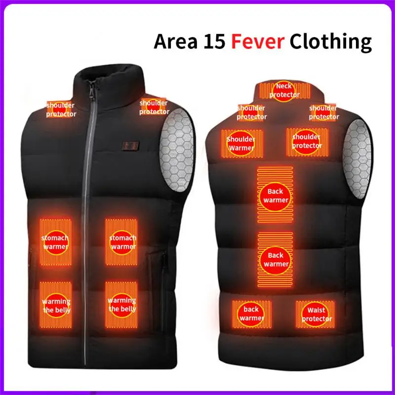 

Heated Vest Men Women Winter Heating Warm Electric Thermal Waistcoat Fish Hiking Outdoor Camping Infrared USB Heated Coat