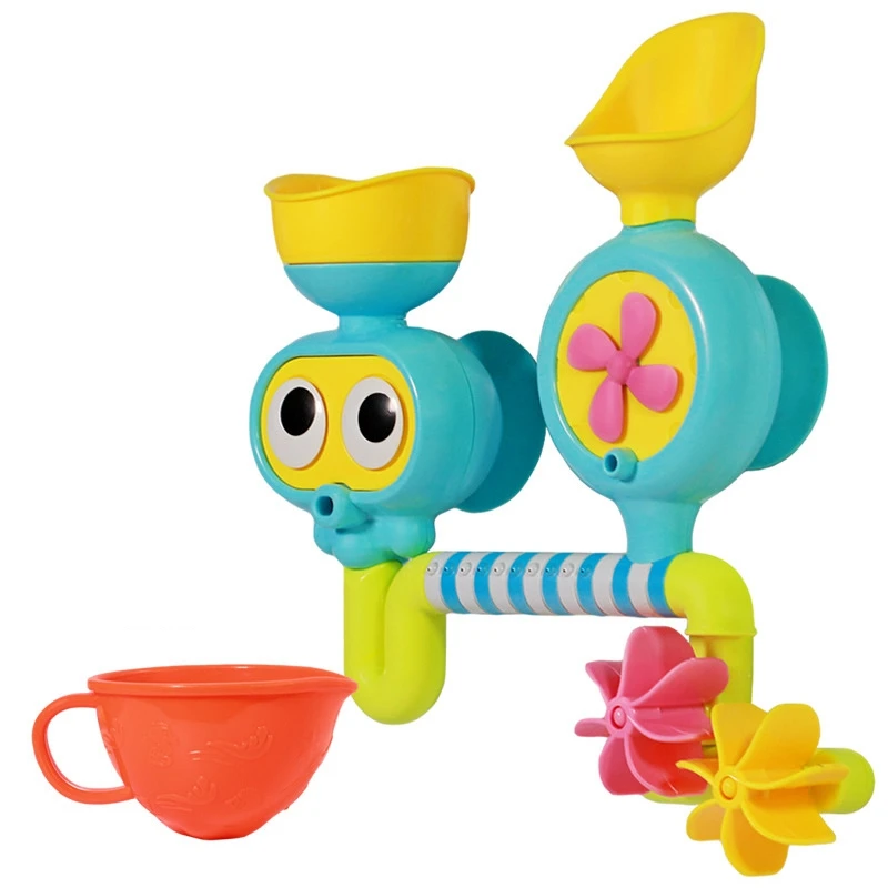 Детская игрушка для ванны ветряная мельница со станцией Водопад и присосками