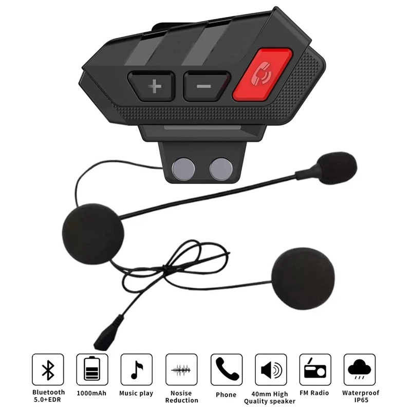 

S21 Multifunctional Helmet Bluetooth Headset Bluetooth 5.0 1000Mah Wireless Call Intercom Headset For Motorcycle Riding