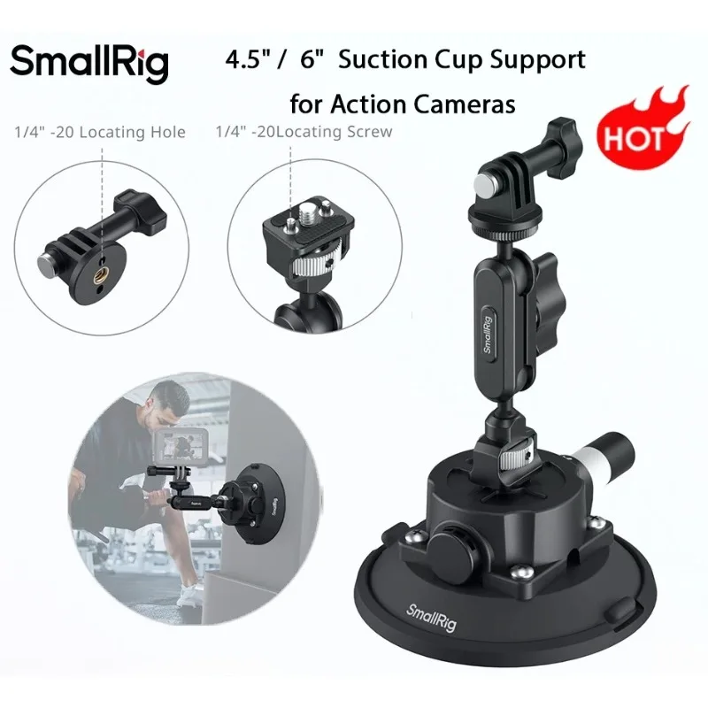 Фото Крепление-присоска SmallRig 5855/5856 для экшн-камер DJI Osmo с шаровой головкой, держателем для телефона и магическим кронштейном, аксессуар для экшн-камер №2