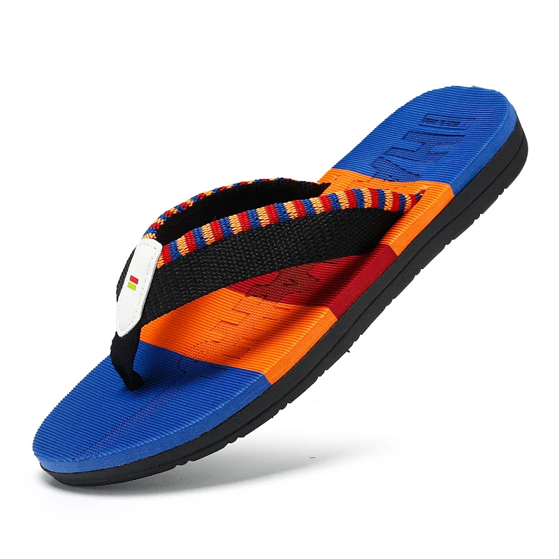 

2023 New Fashion Ethnic Style Flip Flops for Men Woven Tong Slippers Casual Beach Shoes Male Indoor Slipper Bathroom Flip Flops