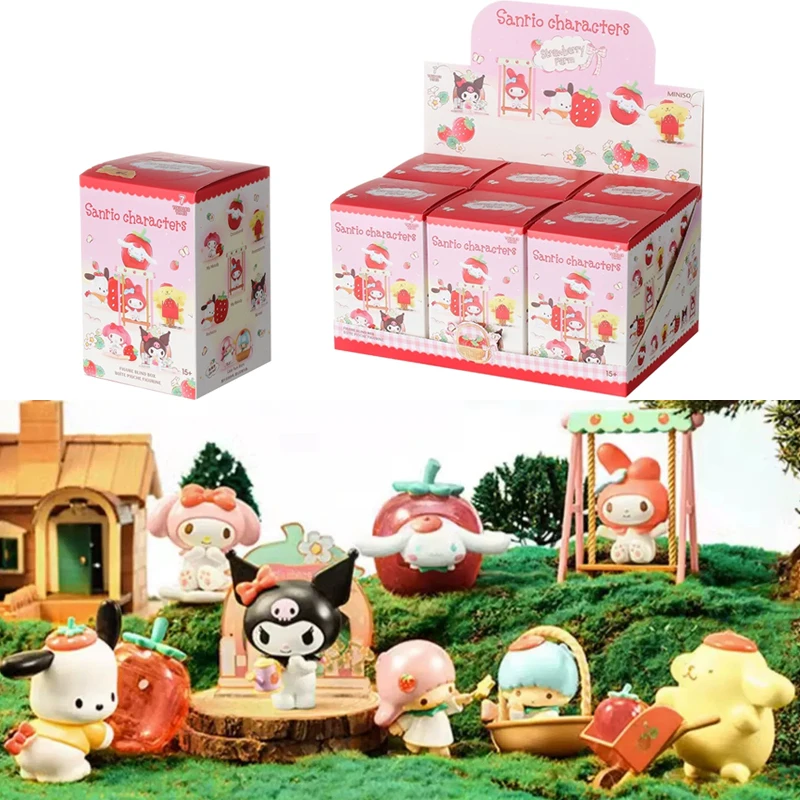 

Sanrio Strawberry Manor Series Blind Box Toys Cartoon Anime Figures Kuromi Cinnamoroll Melody Model Decoration Kids Gifts