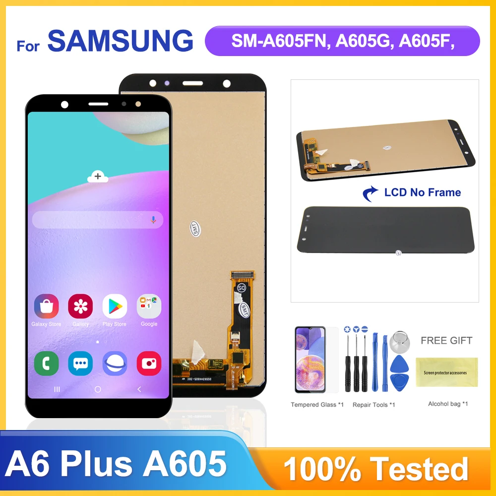 ЖК-дисплей 6 0 ''для Samsung Galaxy A6 + 2018 A605 A605F A605G A605K сменный сенсорный экран с