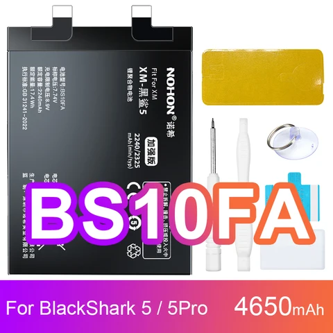 Сменный аккумулятор NOHON для Black Shark 5 4 Pro 4S BlackShark 5Pro 4Pro BS10FA BS08FA, литий-полимерные аккумуляторы для телефонов + инструменты
