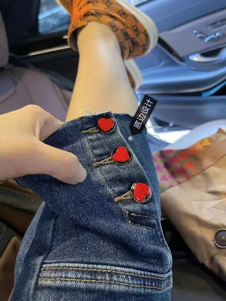 Y2k Big Size 2023 New Summer Thin Small Straight Leg Jeans Female Fat Mm Thin Nine Minutes Smoke Pipe Pants