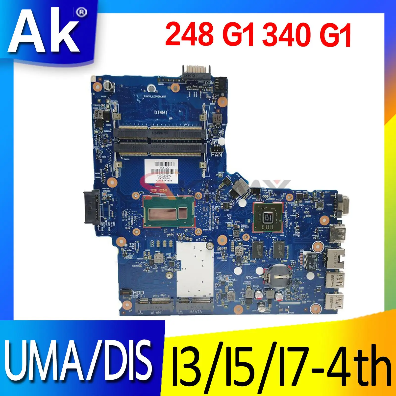 

For HP 248 G1 340 G1 350 G1 laptop Motherboard Mainboard 6050A2608301 Motherboard with i3 I5 I7 4th CPU DDR3