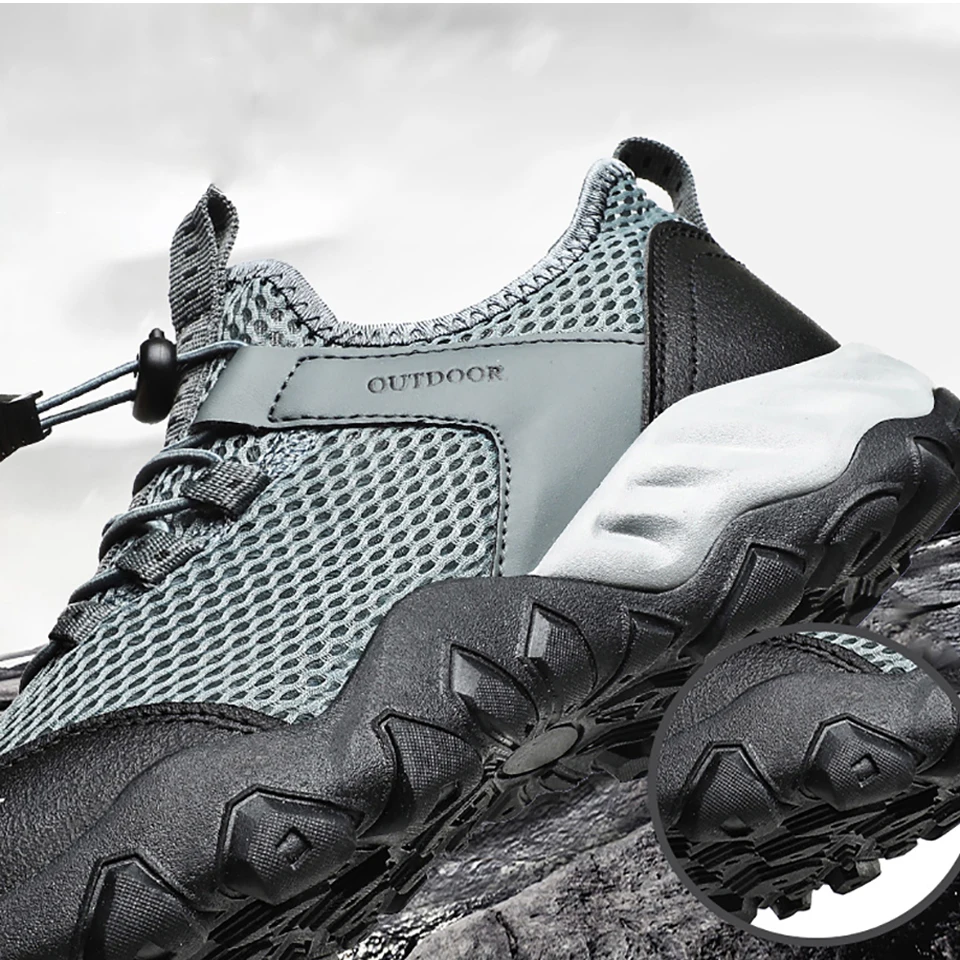 Loekeah Hiking Shoes Breathable Man's Mountain Climbing Shoes Trekking Sport Sneakers Wear-resistant Outdoor Trainer Footwear