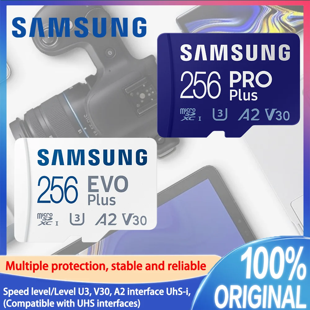 

SAMSUNG EVO Plus Memory Card 32GB/SDHC 64GB/128GB/256GB/512GB SDXC Micro SD/TF Flash Cards MicroSD UHS-1 For Phone Drone Camera