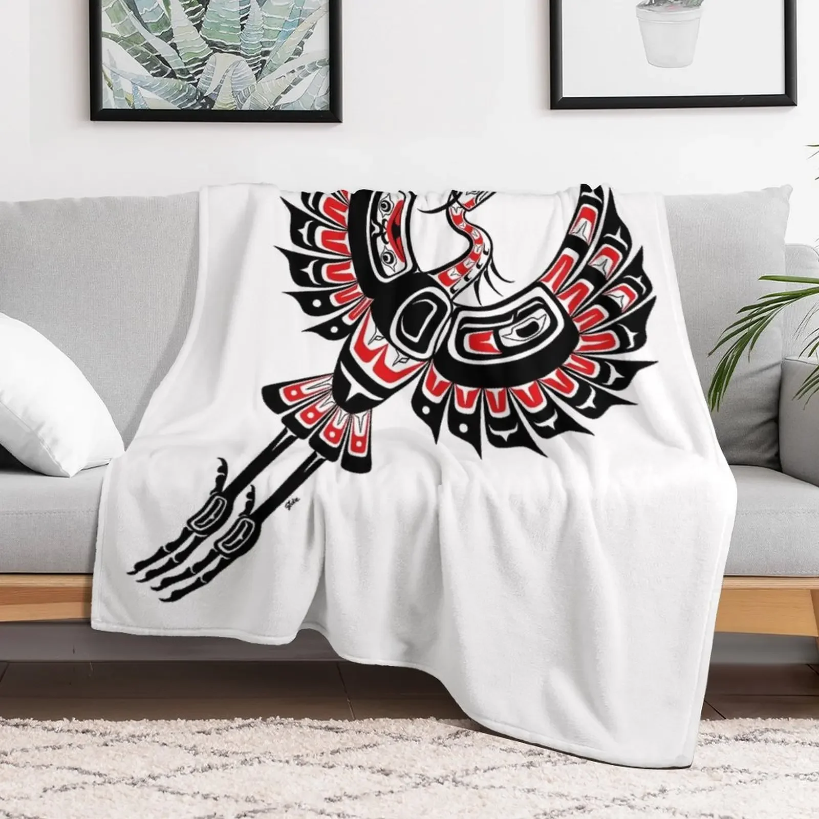 Стилизованное одеяло Heron In Flight стильное в стиле Tlingit дизайнерские мягкие одеяла