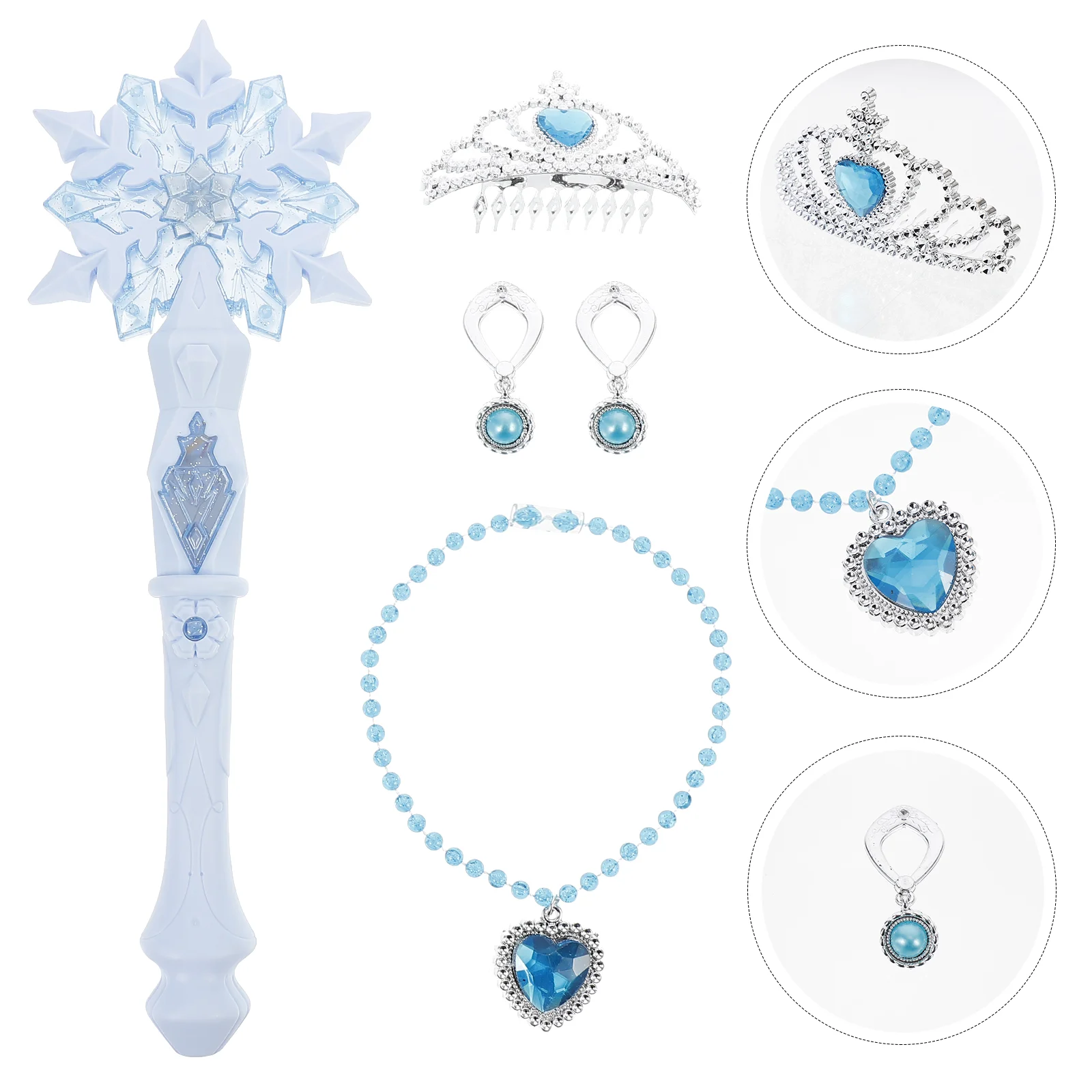 

Wand Princesslight Snowflake Fairy Set Costume Pretend Wands Play Jewelrydress Girl Girls Christmas Role Glowing