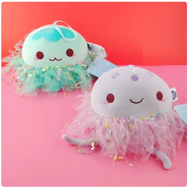 

Cute gashapone Jellyfish Keychain Plush Toys Dolls Small Keychain Pendant Octopus Plush Stuffed Animals Women Kids Birthday Gift