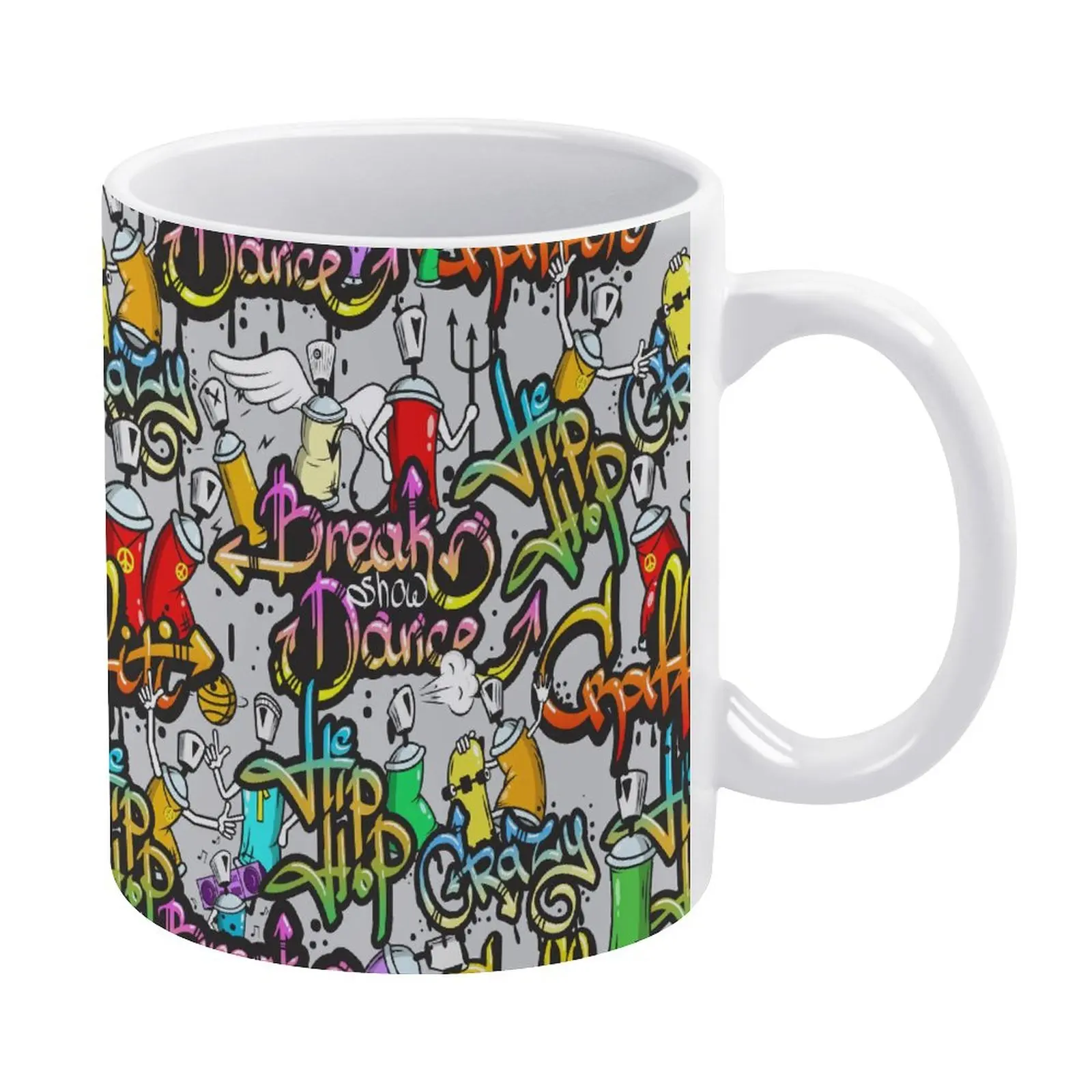 

Кружка с граффити в стиле хип-хоп, фарфоровая Подарочная кружка, дешевая фотография