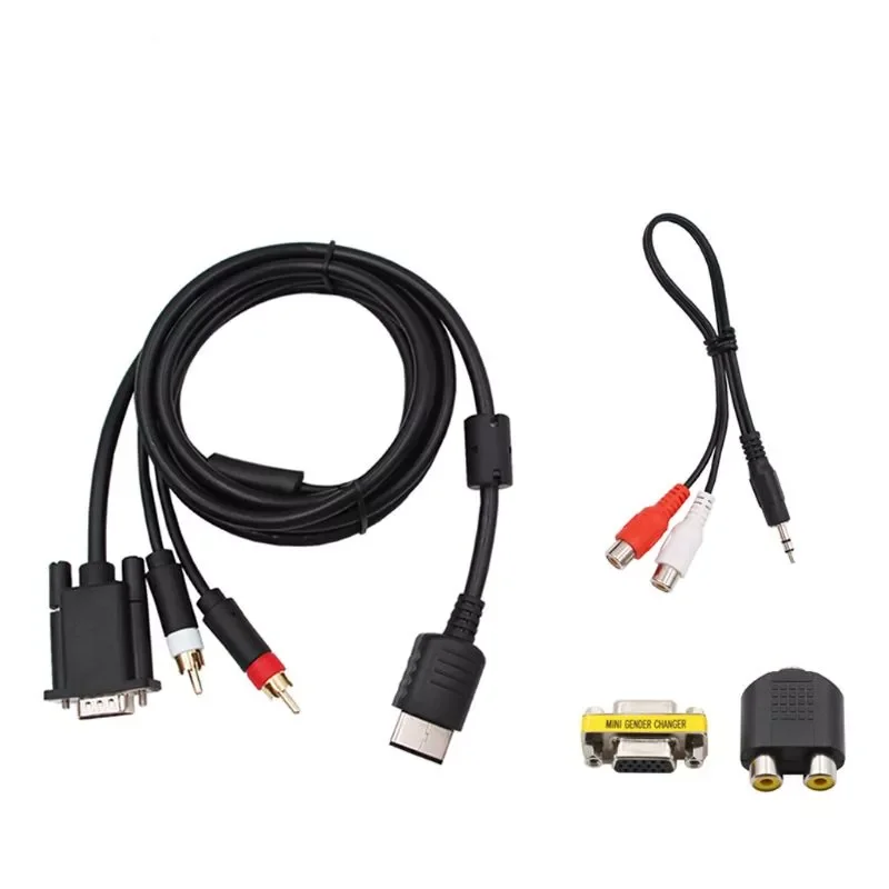 

OOTDTY VGA Cable for SG Dreamcast High Definition + 3.5mm to 2-Male RCA Adapter