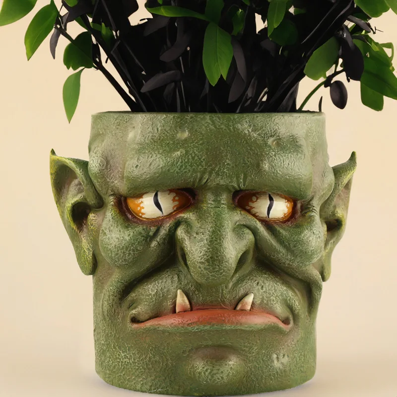 

Creative Resin Home Decoration - Funny Human Head Green Flower Pot for Galaxy Guards Plant Pots