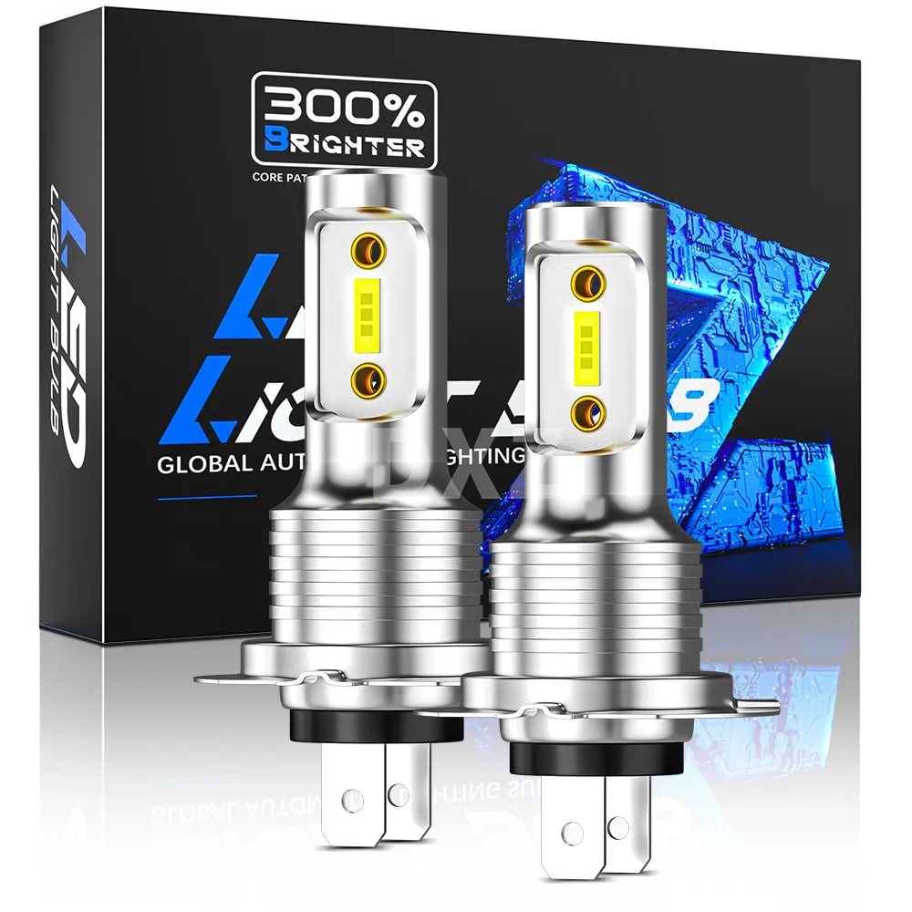 

2pcs Car H4/H7 COB LED Headlight 70W 8000LM Bulbs IP65 6500K Xenon White Beam Lamps Auto Lighting Aviation 6063 Aluminum Profile
