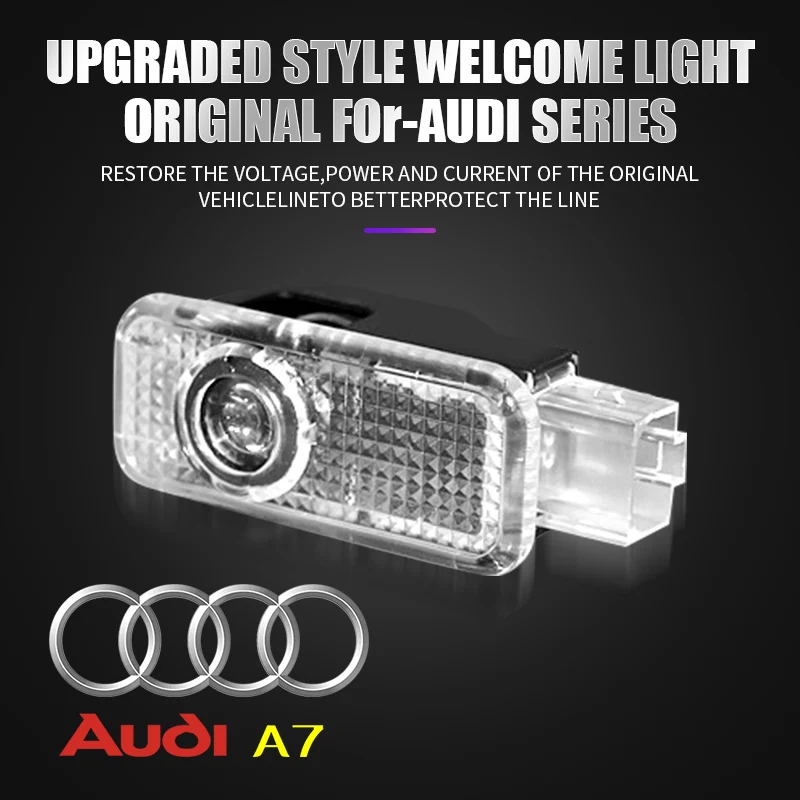 

Для Audi A3 8V 8P A6L A5 A7 Q3 Q5 Q7 A4 B5 B6 B7 B8 A1 RS TT S3 S6 Sline Quattro Автомобильная дверь HD Добро пожаловать Свет Лазерная лампа проектора