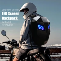 mobile control cool abs pc plastic backpack 2 eyes led display screen motorcycle riding knapsack cyclist travel tour accessories