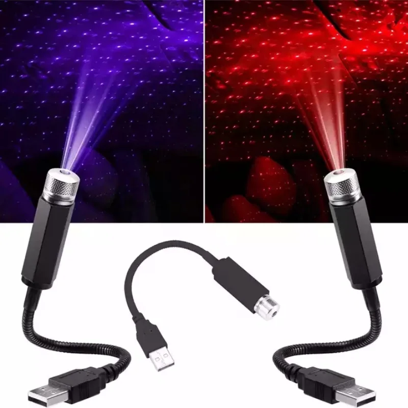 

USB проекционная лампа в виде звездных колпачков, синий, фиолетовый, красный лазерный проектор светильник для комнаты, Рождественская вечери...