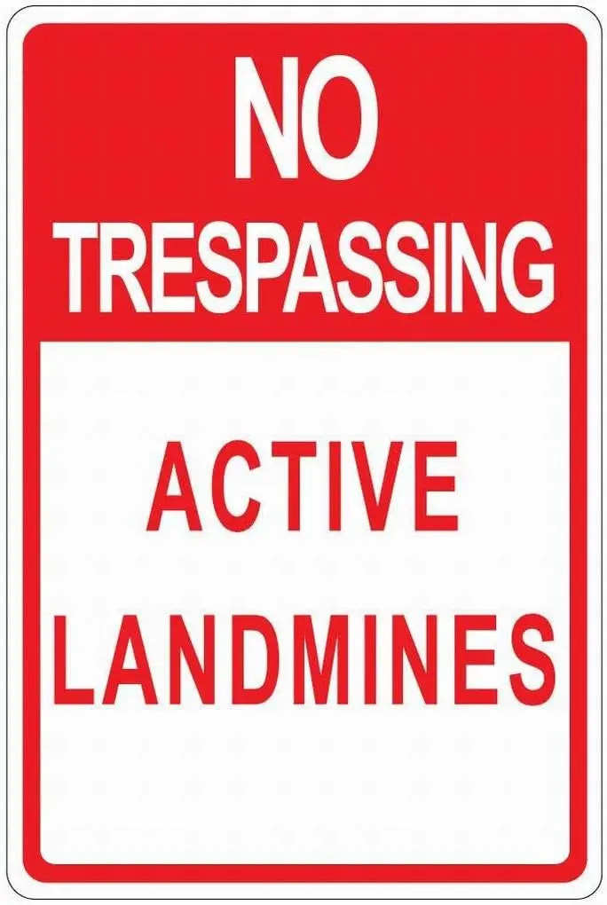 Notce Sgn Dnger Wrnng No Trespssng ctve Lndmnes 8x12 Tn Уличный уличный декор от PBoe