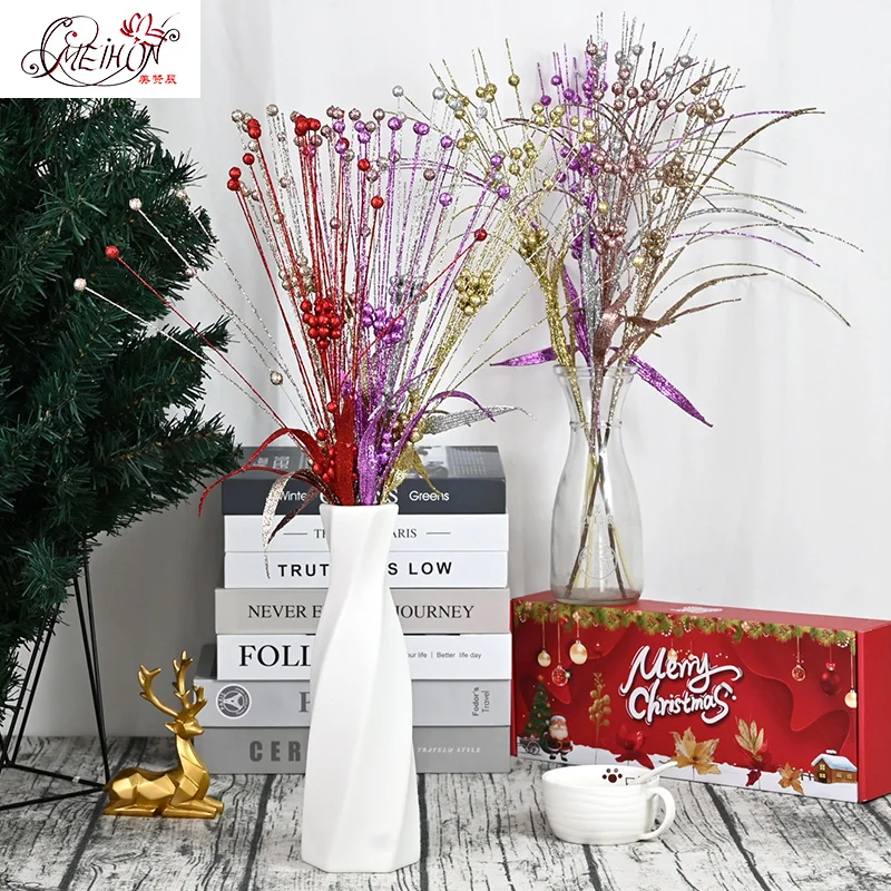 

Красный искусственный Фортуна фрукты Сияющие украшения дома свадьбы торжества удлиненные искусственные ветки украшения листьев Рождеств...