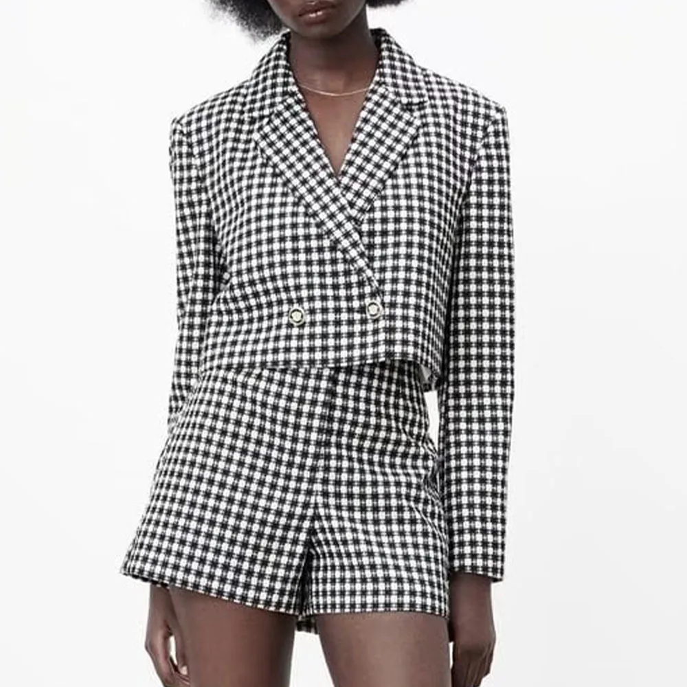

2022 Office Ladies Work Jacket Coat spring new women's thousand bird lattice texture suit coat